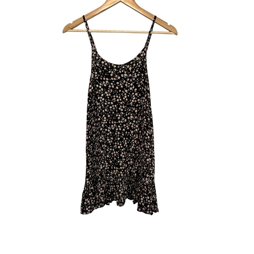 Urban Outfitters Women's XS Black Spaghetti Strap Floral Slip Mini Flowy Dress - Picture 4 of 4